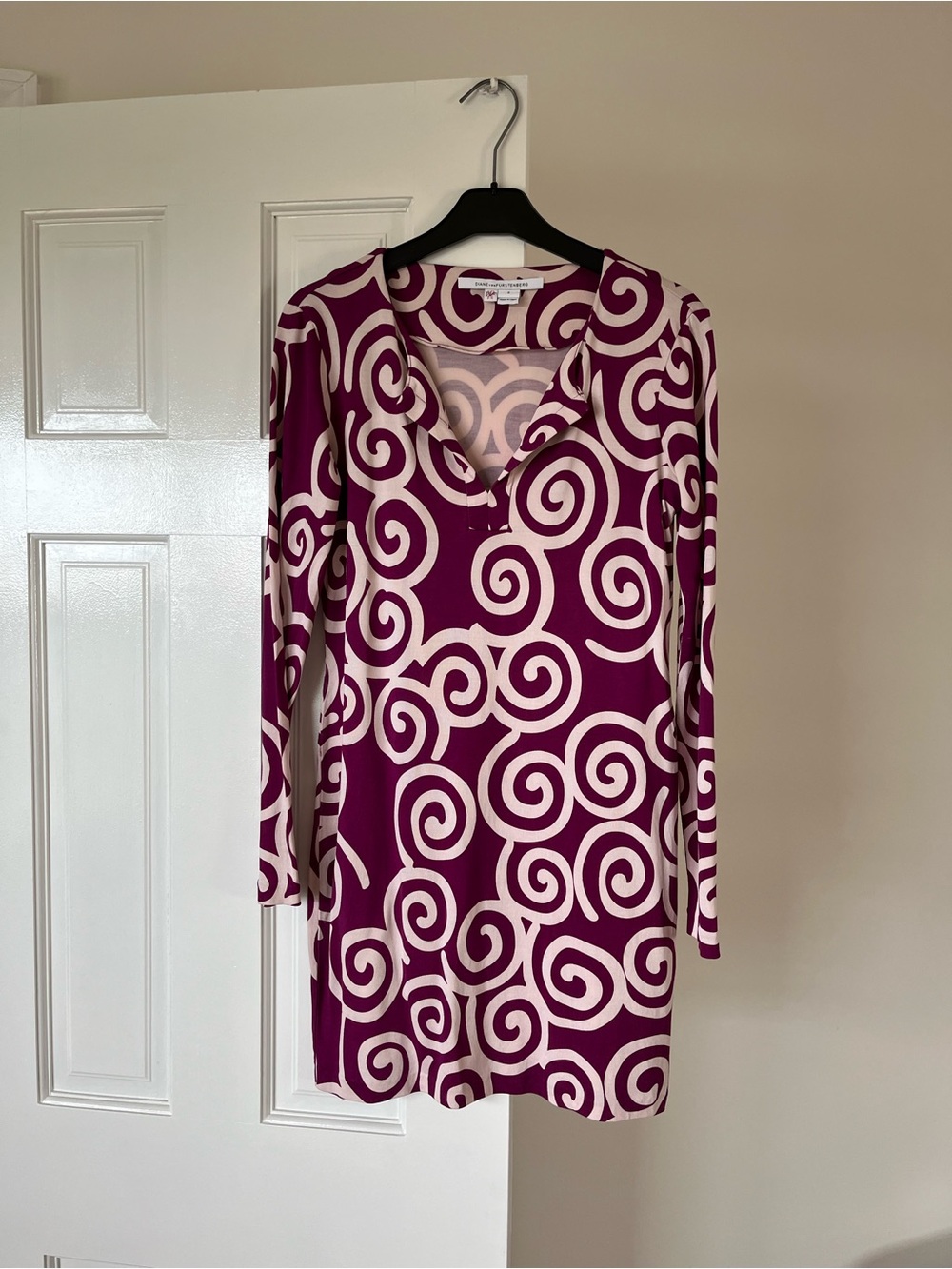 Diane Von Furstenberg Dress in Plum and Cream